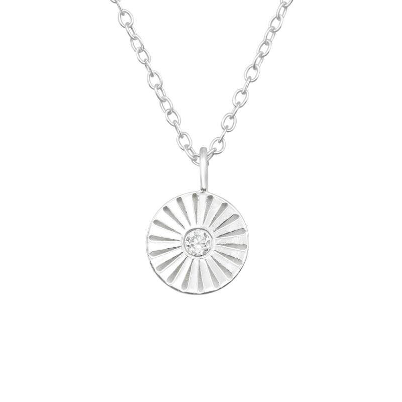 Lantisor din argint cu pandantiv cerc cu piatra DiAmanti DIA40195
