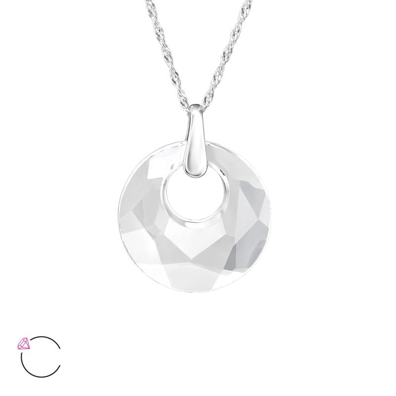 Lantisor din argint cu pandantiv cristal Swarovski alb DiAmanti DIA31792-Crystal (Argint 925‰ 1,5 g.)
