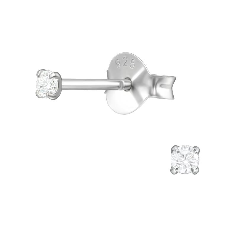 Cercei din argint Punto di luce cu pietre 2 mm DiAmanti DIA39573-Crystal (Argint 925‰ 0,3 g.)